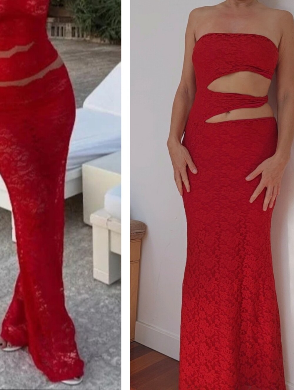 Nwt Revolve Apple Red Lace Fall Maxi Dress SAMPLE S